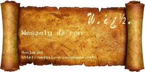 Weszely Áron névjegykártya