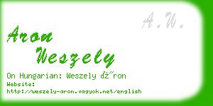 aron weszely business card